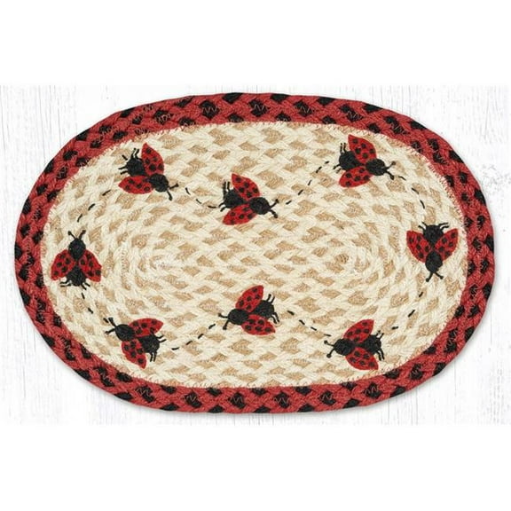 Earth Rug 81-396L 10 x 15 in. MSP-396 Ladybug Printed Oval Swatch Rug