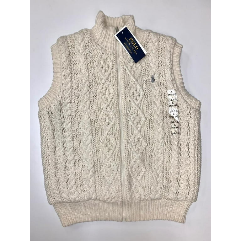 Polo Ralph Lauren CHIC CREAM Women's Sweater Vest, US Medium (8-10)
