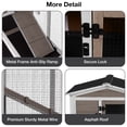 thumbnail image 3 of Aivituvin 62" Rabbit Hutch with Wheels for Outdoor & Indoor, 2-Story Bunny Cage with Pull Out Tray, Chew-Proof Ramp, Waterproof Roof, Brown, 3 of 9