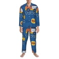 thumbnail image 3 of Picia Construction Vehicles Pattern Men’s Long-Sleeve Sleepwear Set - Soft 2-Piece Loungewear with Pockets, Comfy PJs for Relaxing Nights-Large, 3 of 7