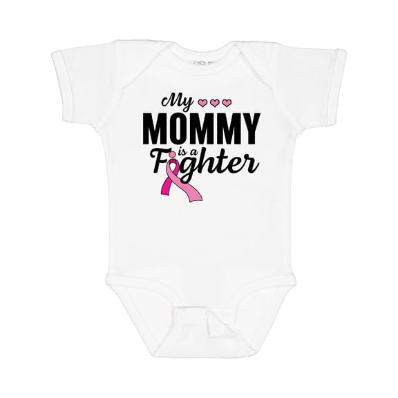 Inktastic Breast Cancer Awareness My Mommy is a Fighter Boys or Girls Baby Bodysuit