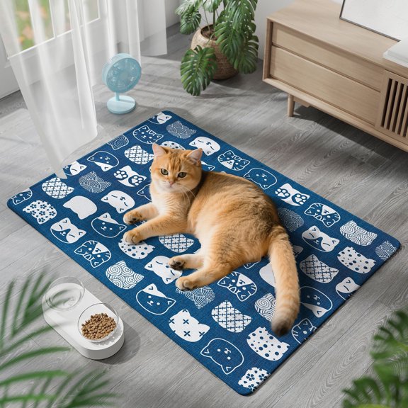 LEFXSMR Cooling Mat for Dogs, 27.56 x 19.69" Washable Dog Cooling Mat, Portable Pet Self-Cold Pad for Summer Indoor Outdoor Pet Supplies, Blue