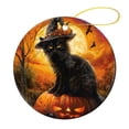 thumbnail image 3 of Christmas Tree Ornament Black Cat Wearing A Witch's Hat Custom 3" Ceramic 2024 Xmas Ornament Happy Halloween Holiday Ornament Christmas Holiday Decorations, 3 of 5