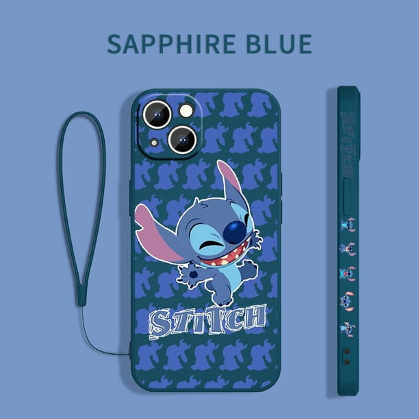 Funda de Disney Stitch The Baby para Apple iPhone 14, 13, 12, 11 Pro Max, mini, XS, XR, X, 8, 7, 6S, 6 Plus, funda de teléfono líquida con cuerda izquierda Fivean unisex
