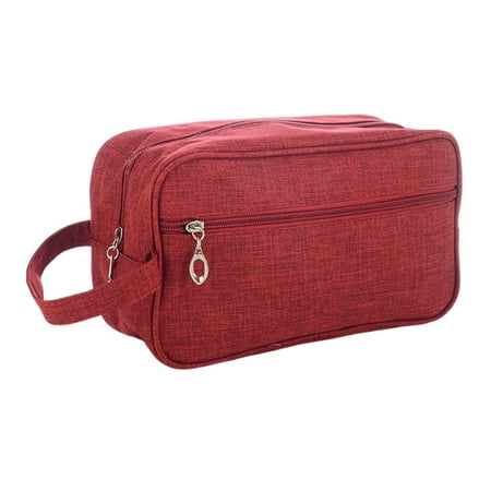 WWG Men鈥檚 Large Capacity Toiletry Bag Travel Wash Pouch with Zipper Compartments Nylon Lightweight for Business Trip Outdoor 10.2x5.9 Inch