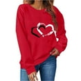 thumbnail image 5 of Generic Womens Cute Valentines Outfits Long Sleeve Love Heart Graphic Sweatshirts Pullover Valentine's Crewneck Sweatshirt, 5 of 5