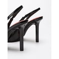 thumbnail image 5 of Black Patent Leather Slingback High Heels for Women, Pointed Toe Double Metal Buckle Stiletto Pumps, Elegant Formal Dress Shoes for Wedding Party Work, 5 of 6