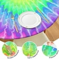 thumbnail image 4 of Colorful Tie Dye Pattern Round Fitted Tablecloth with Elastic Edge,Dining Table Cover Waterproof,Outdoor Round Tablecloth for Camping,Dining,Indoor and Outdoor, 4 of 7