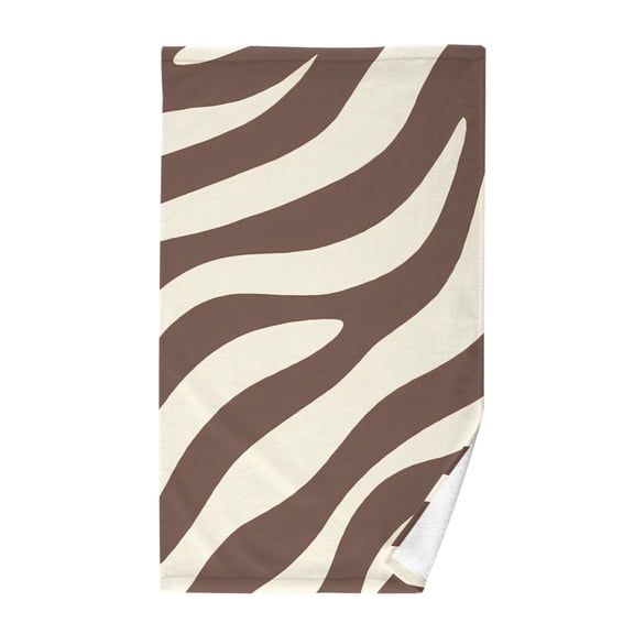 Dark Brown Zebra Pattern Bath Towel 100% Cotton Soft Thick High Absorbency Hand Face Towel Single Pack 16x28in