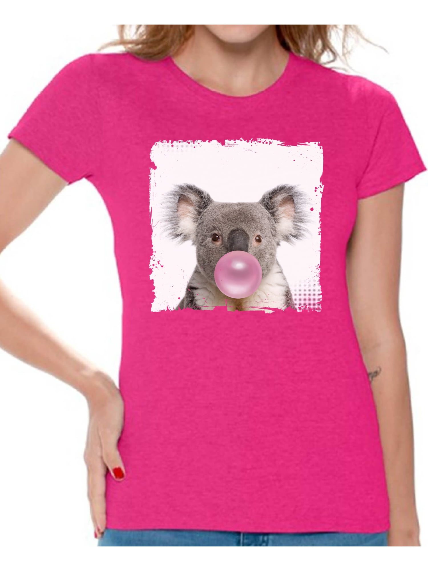 Awkward Styles Funny Koala Blowing Gum T Shirt Animal Clothes T-Shirt ...