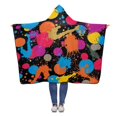 thumbnail image 1 of HATIART Formes d'Éclaboussures d'Encre Jeter Couverture à Capuchon 56x80 Pouces Adultes Filles Garçons Couvertures Portables, 1 of 2