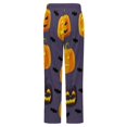 thumbnail image 6 of Halloween Design Of Different Pumpkin And Bat Winter Female Pants Flannel High Waist Women Pants Lady Warm Straight Leg Plush Trousers, 6 of 7