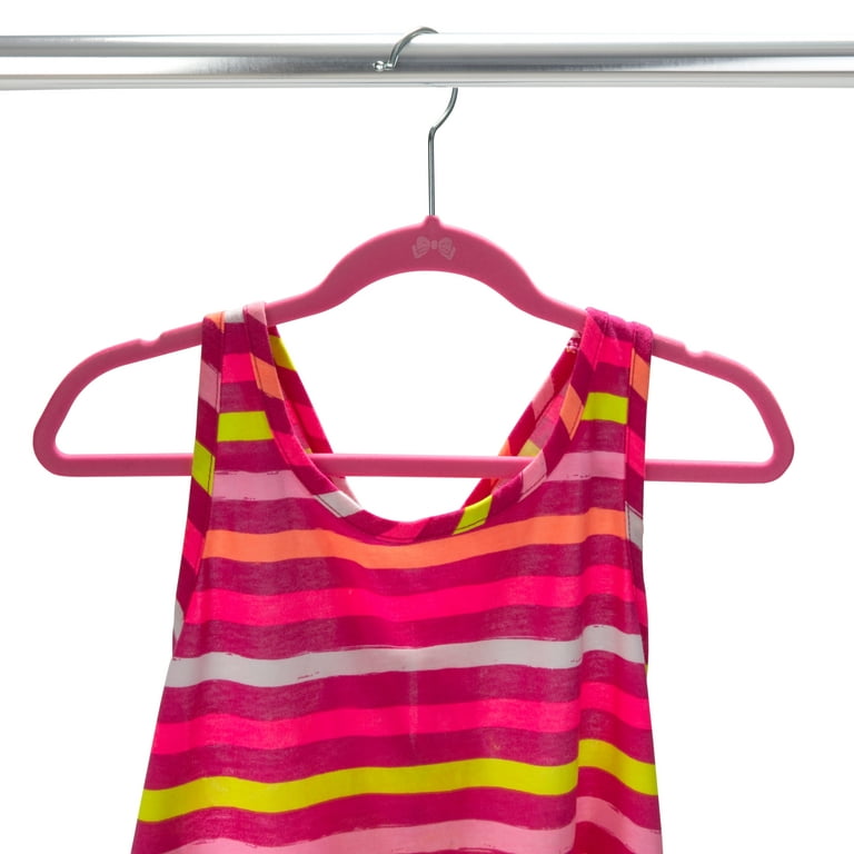Home Solutions: 10 Velvet Kids Hangers x2 - Pink
