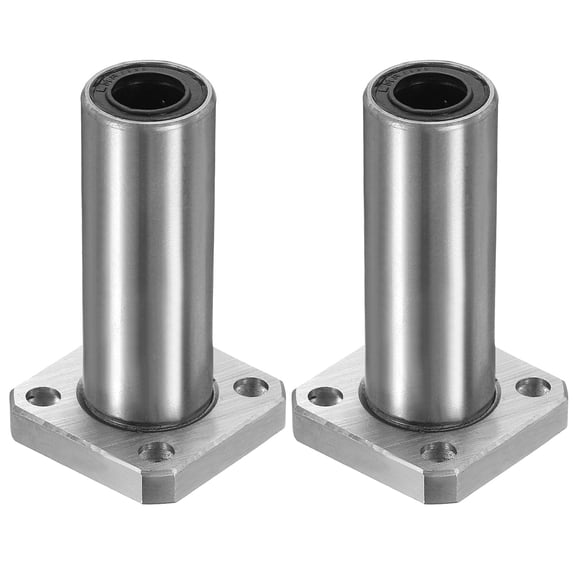 2 Pack LMK8LUU Linear Ball Bearings, 8mm Bore Square Flange Linear Ball Bearings Flange Motion Bushing with Double Side Rubber Seal ABEC3 for CNC, 3D Printer