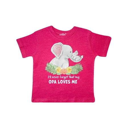 

Inktastic I ll Never Forget That My Opa Loves Me with Cute Elephants Gift Toddler Boy or Toddler Girl T-Shirt