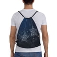 thumbnail image 2 of Drawstring Backpack, Men Ladies Waterproof Sports Backpack Gym Bag-Winter Starlight Pattern-Small Size, 2 of 8