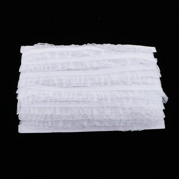 Cinta elástica BLESIY decorativa de 15mm con encaje blanco
