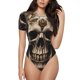 thumbnail image 1 of Balery Metal Style Horned Skull Body de cuello redondo de manga corta para mujer Tops de manga corta Tops básicos-X-Large, 1 of 7