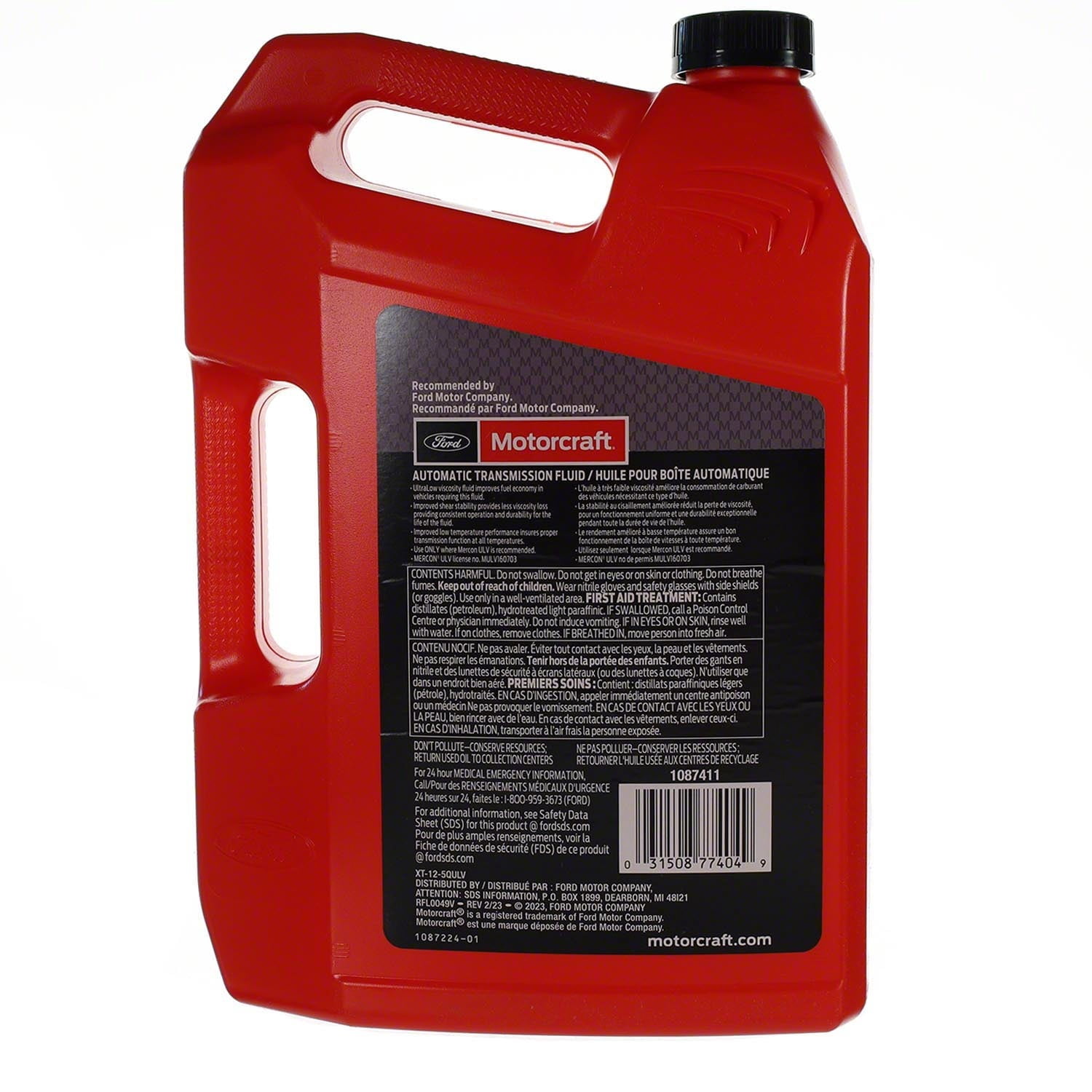 MOTORCRAFT Mercon ULV Synthetic Automatic Transmission Fluid, 5QT