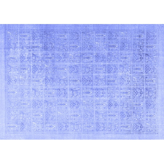 Ahgly Company Machine Washable Indoor Rectangle Persian Blue Traditional Area Rugs, 3' x 5'