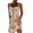 thumbnail image 2 of SMihono Robe d'Été Grande Taille pour Femmes 2023 Mode Col Rond Sans Manches Imprimé Bretelles, 2 of 4