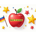 thumbnail image 4 of Colorful Back to School Themed Banner with Apple Star and Flags Background Decoration for School Events Classroom Decorations Photography Props Party Supplies, 4 of 4