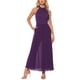 thumbnail image 1 of MONO ELEGANTE PARA MUJER con cuello halter, sin mangas, elegante, formal, de pierna ancha, color púrpura oscuro, 1 of 6