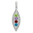 thumbnail image 2 of 14k White Gold Family Jewelry Diamond Semi-Set Pendant Charm, 2 of 5