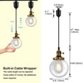 thumbnail image 6 of Kiven J-Type Track Lighting Light fixture,1-Light Modern Juno Track Pendant Light with Built-in Cable Wrapper and Glass Lampshade, Adjustable Length for Bedroom Kitchen Shop, 6 of 7