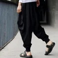thumbnail image 2 of Pantalones Harem Hombre Algodón Lino Festival Baggy Pantalon, 2 of 6