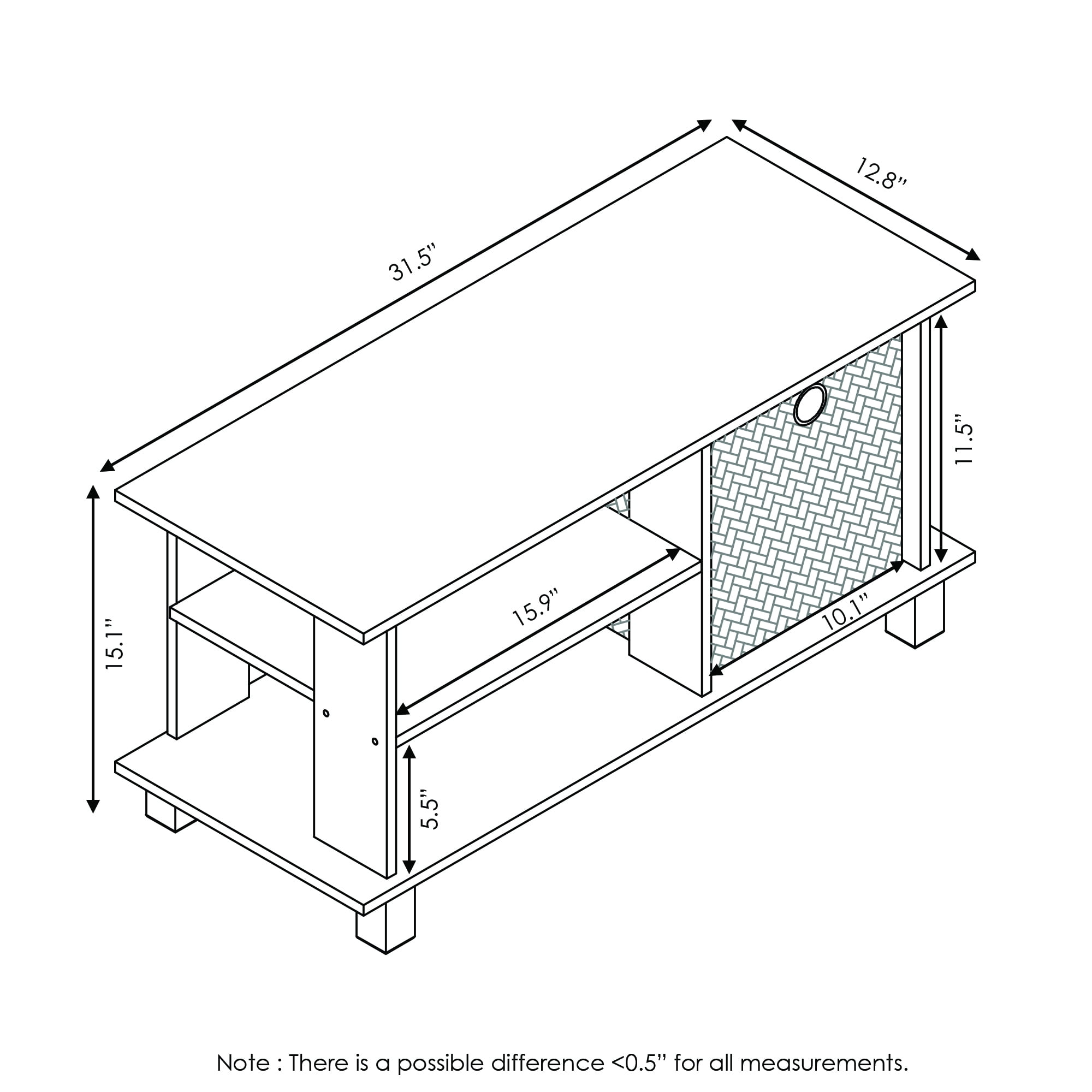Furinno Simplistic Television Stands for TV Entertainment Center with Bin, Multiple Colors