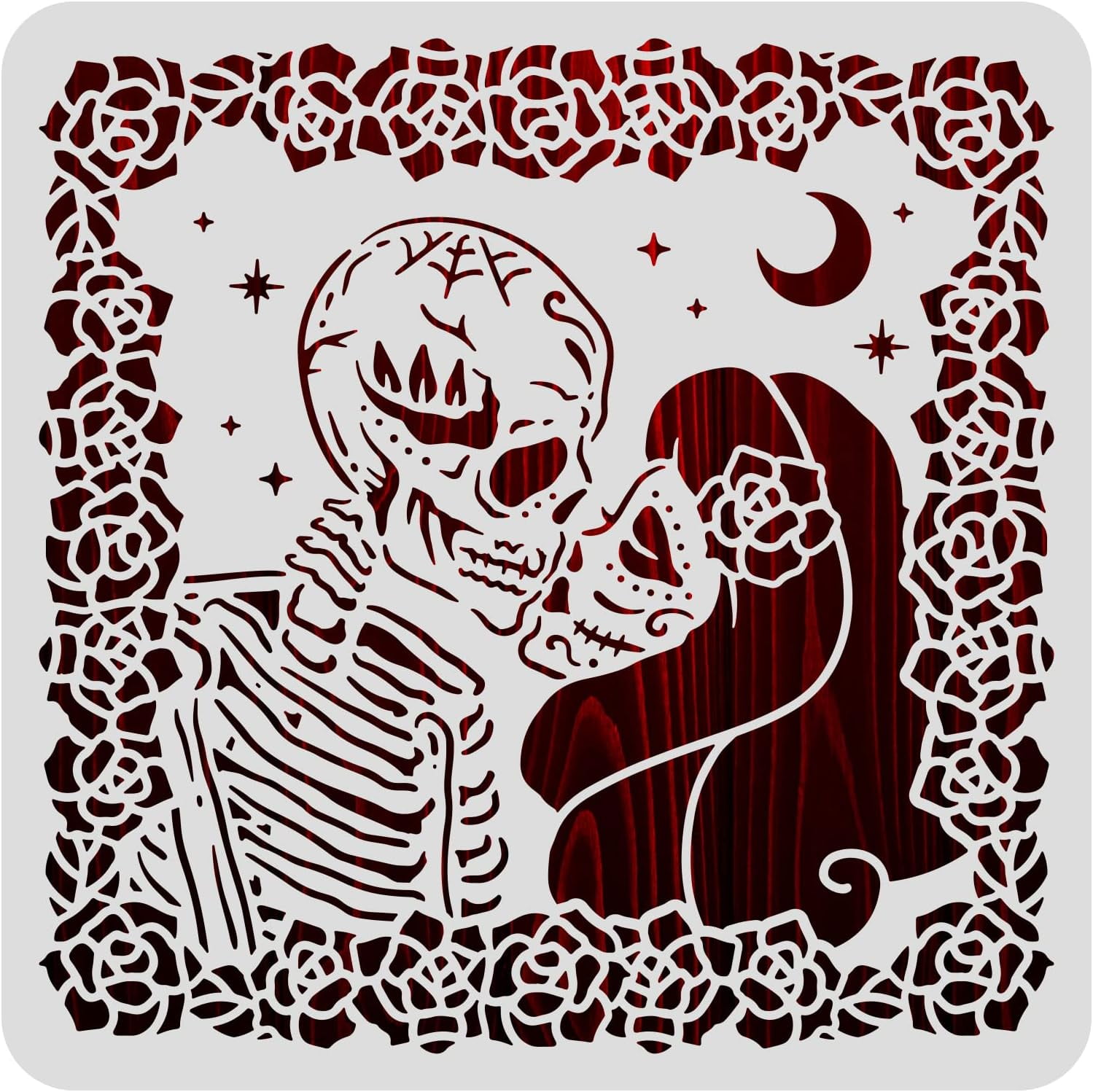 BENECREAT 12x12 Inch Halloween Stencil - Grim Reaper Skeleton Scythe Template For DIY Painting & Decor - View #3
