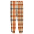 thumbnail image 7 of Wutalume Men's Drawstring Pocket Cuffed Casual Pants with Checkered Print, Comfortable Home Sleep Pants for Everyday Wear and Relaxation,Orange XL, 7 of 7