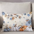 thumbnail image 3 of Orange Blue Pumpkin Fall Throw Pillow Cover 12 x 20 Inch Decorative Pillow Cover Thanksgiving Maple Leaves Branch Lumbar Pillowcase Seasonal Rectangle Cushion Case for Couch Sofa Bed Living Room, 3 of 7