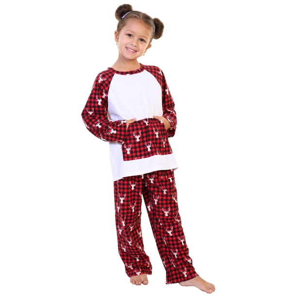 Angelina Matching Family Flannel Kangaroo Pocket Raglan Shirt with