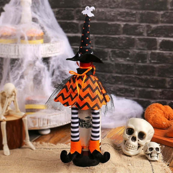 Halloween Wine Bottle Cover, Witch Hat Wine Bottle Decoration, Unique Long Legs Reusable Fabric Wine Bottle Protector, Festive Table Ornament, Wine Bottle Accessory