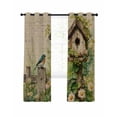 thumbnail image 7 of Spring Floral Blackout Curtains for Bedroom, Birds Cabin Watercolor Botanical Retro Art Thermal Insulated Kitchen Drapes with Grommets, Light Blocking Window Treatment, 2 Panels 42" x 63", 7 of 7