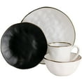 thumbnail image 6 of Elama Roman 16 Piece Stoneware Dinnerware Set in Assorted Matte with Gold Rim, 6 of 8