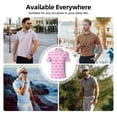 thumbnail image 6 of Yiaed Pink bowsPrint Men's Short Sleeve Polo Shirt,Golf Polo for Men Three-Button Golf Shirt Athletic Casual Collared T-Shirt- 4X-Large, 6 of 7