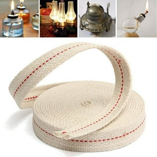 Uxcell Oil Lamp Wick with Red Stitch Cotton 1 inch x 6.56 ft White, Size: 1 inch x 6ft