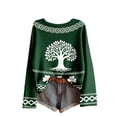 thumbnail image 5 of Women's Oversized Sweaters 2026 St. Patrick's Day Shamrock Graphic Knit Sweatshirts Long Sleeve Round Neck Y2k Spring Tops, 5 of 5