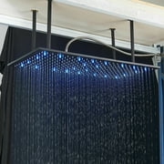 LED Large Rain 16x32 Shower Head Top Sprayer Ceiling Mounted Matte Black