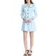 thumbnail image 2 of INSPIRE CHIC Vestido de Camisa con Cuello Peter Pan y Ribete en Contraste para Mujer Azul XS, 2 of 5