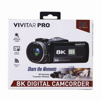 Vivitar Full Size 8K Studio Video Camcorder, 64MB, Ultra HD, Black