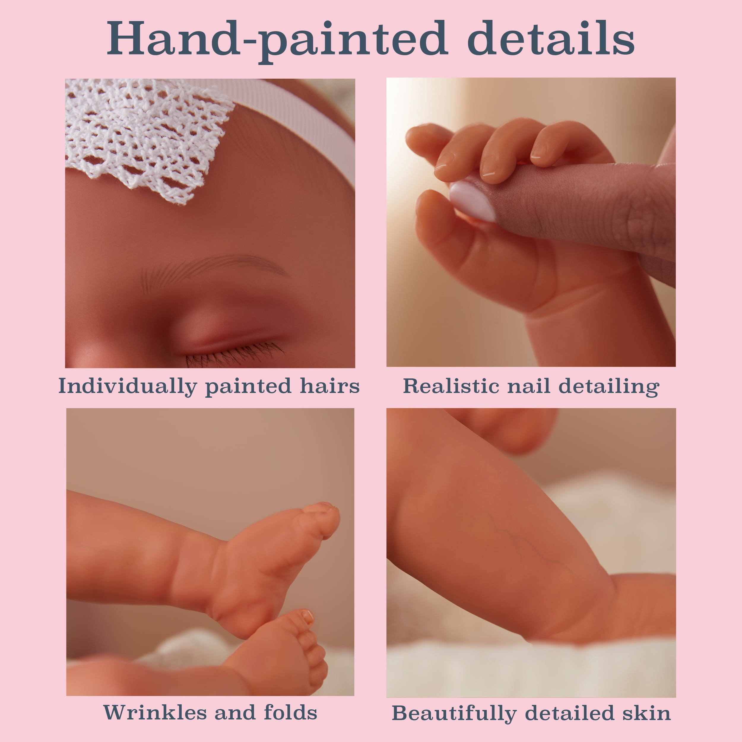 BABY born Real Hand-Painted, Realistic Reborn Baby Doll Girl - Medium, Closed Eyes, Ages 3+
