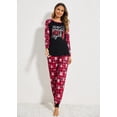 thumbnail image 3 of Ekouaer Women's Pajama Set Christmas Pjs Long Sleeve Print Tops and Pajamas Pants Soft Sleepwear Set, 3 of 6