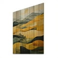 thumbnail image 2 of Designart "Yellow And Green Pastoral Bold horizon I" Countryside Print on Natural Pine Wood, 2 of 5
