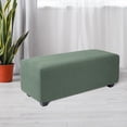thumbnail image 2 of QJUHUNG Stretch Indoor Ottoman Slipcover Jacquard Rectangle Footstool Cover Dark Gray X-Large, 2 of 7