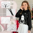 thumbnail image 6 of Xoenoiee Ghost Book Print Girls' Sweatshirts Half Zip Up Pullover Crop Tops for Girls Halloween Long Sleeve Hoodie Sweater Cropped Sweatshirt, 5-6 Years, 6 of 7