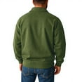 thumbnail image 4 of JULMCOMO Mock Neck Sweatshirt for Men Quarter Zip Up Long-Sleeved Fleece Sweatshirt Autumn Athletic Solid Color Pullovers Top Army Green 2XL-Large, 4 of 5
